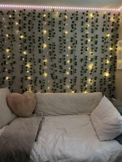 Aesthetic Bedroom With Led Lights And Vines This Living Room Layout