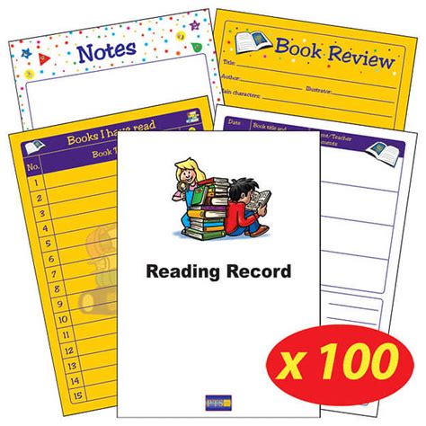 Reading Record Book Children Theme A5 100 Books