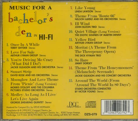 Various Cd Music For A Bachelors Den Vol1 In Hi Fi Cd Bear