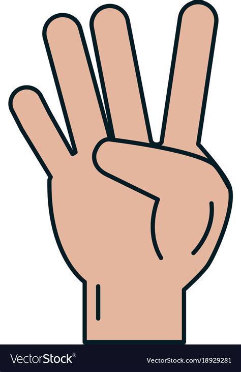 Hand Counting Four On Fingers Royalty Free Vector Image
