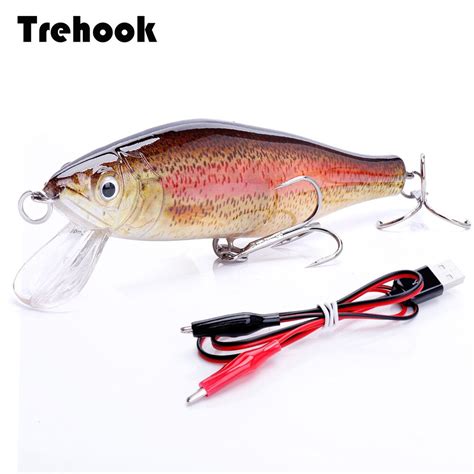 Trehook 16g 10cm Automatic Shake Glowing Fishing Lure Floating