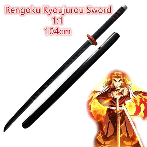 104cm Sword Weapon Demon Slayer Rengoku Kyoujurou Fire Sword Black Grey