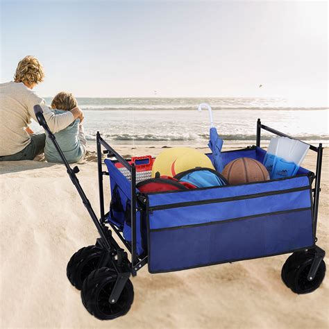 330lbs Folding Wagon Cart Collapsible Outdoor Utility Wagon With All