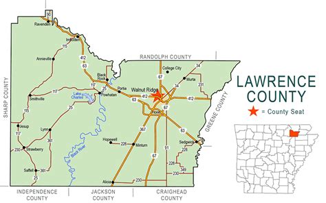 Lawrence County Map Encyclopedia Of Arkansas