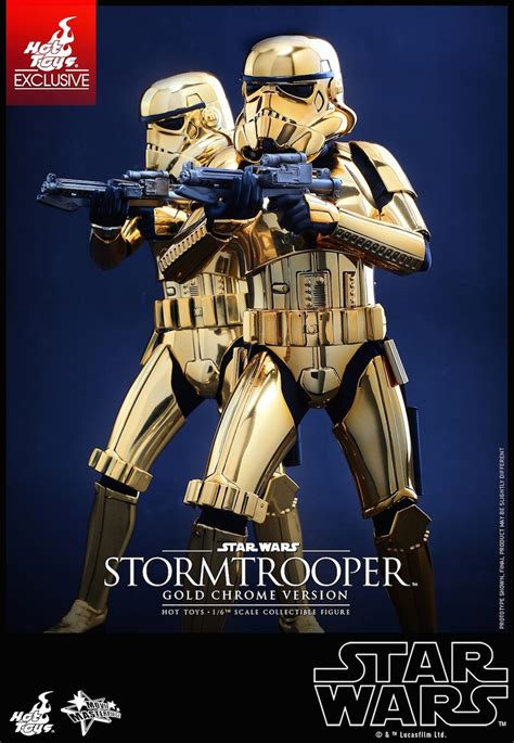 New 16th Scale Gold Chrome Plated Action Figure Of An Imperial