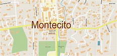 Montecito California US PDF Vector Map: Extra High Detailed Street Map ...
