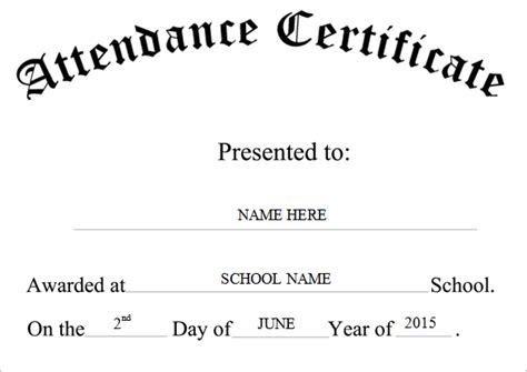Attendance Certificate Templates Docs Pdf Psd