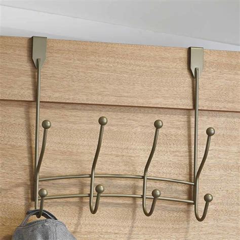 Over The Door Hooks Quadruple Utility Over The Door Hook In Pewter