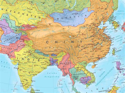 Jednym z podstawowych elementów wiedzy geograficznej jest znajomość mapy politycznej świata, np. Azja polityczna (2018) | MERIDIAN Mapy ścienne ...