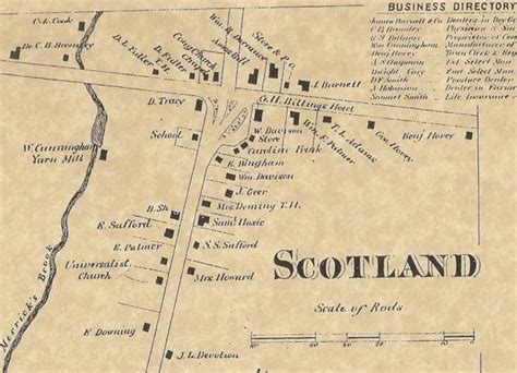 Scotland Ct 1869 Map With Homeowners Names Shown 1199 Picclick