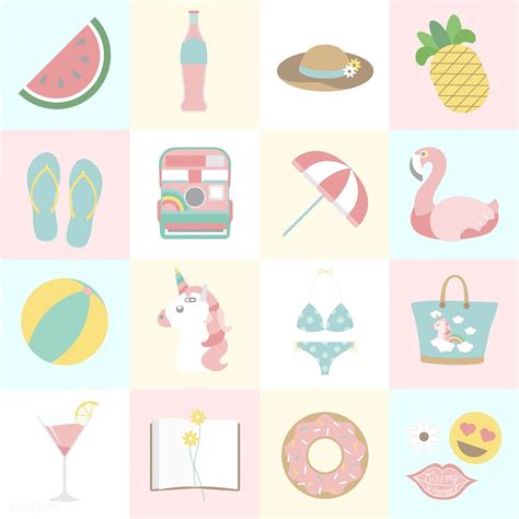 108 pastel icon images at
