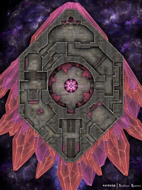 Free Dandd Battlemap Cosmic Crystal Spaceship • Seafoot Games