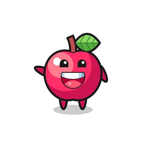 Premium Vector Happy Apple Cute Mascot Character Cute Design