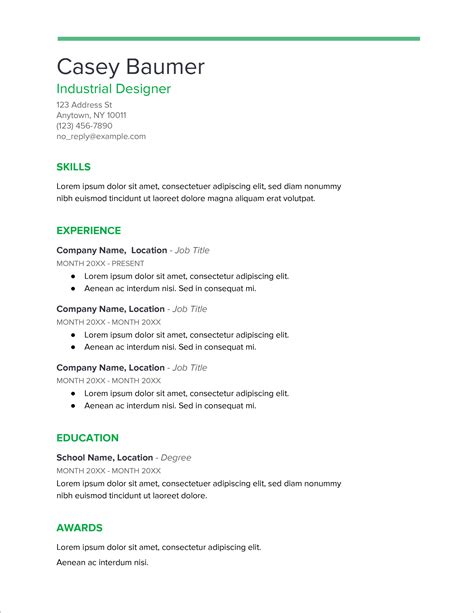 Simple Resume Format Docx