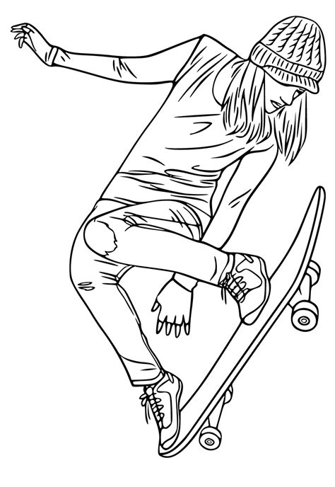 Desenho E Imagem Skate Pular Para Colorir E Imprimir Grátis Para Adultos E Crianças