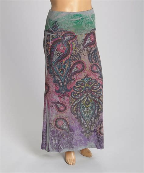 Look At This Charcoal Paisley Fold Over Maxi Skirt Plus On Zulily
