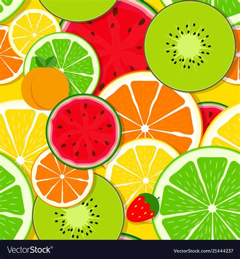 Mixed Fruit Seamless Pattern Background Royalty Free Vector