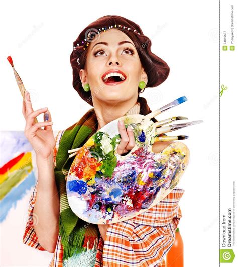 Female Artist At Work. Royalty Free Stock Photography - Image: 34069637