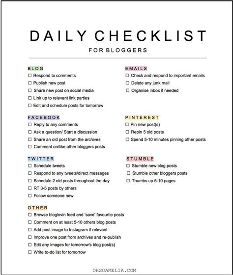 It should include a checklist of tasks they must perform and the corresponding times for completing them during the day. Loading... | Blog tips, Money blogging, Blogging advice