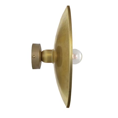 Distressed Brass Dish Wall Light E2 Contract Lighting