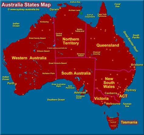 Peta Australia Dengan Negara Peta Australia Menunjukkan Serikat