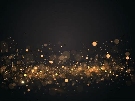 Abstract Golden Bokeh Lights Effect Black Background In 2021