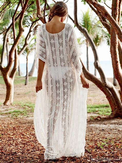 Kimono Lace Dress Beach Wear Honeymoon Dress Bridal Lingerie Maxi Dress Beach Cover Up Beach