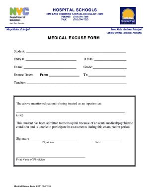 Can you get there on public transportation? Hospital Medical Form - Fill Online, Printable, Fillable, Blank | PDFfiller