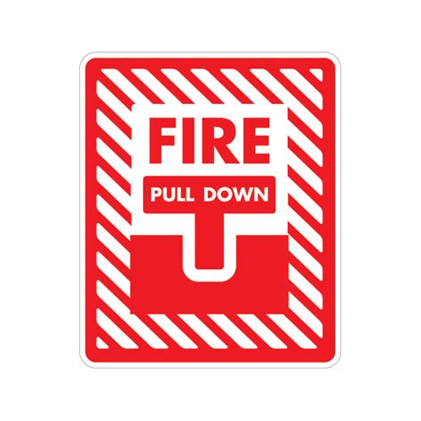 Printed Vinyl Fire Alarm Pull Down Sign Stickers Factory