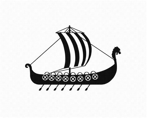 Viking Ship Svg Eps Png Dxf Clipart For Cricut And Etsy Ireland