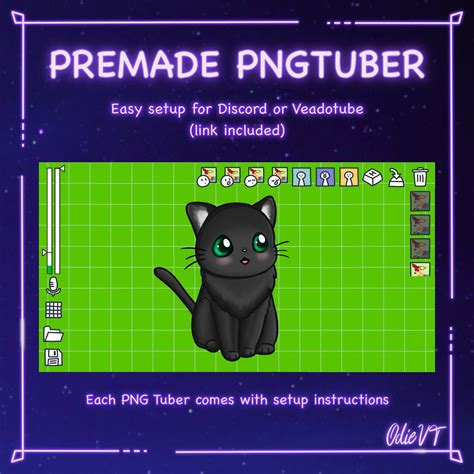 Premade Png Tuber Black Cat Pngtuber Vtuber Discord Reactive Image