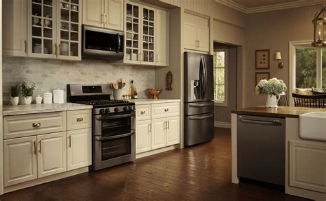 Kitchen cabinet color ideas with black appliances. LG 'Black Stainless Steel' Kitchen Appliances Bring Bold ...