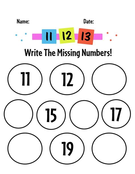 Free Printable Missing Numbers Worksheets 1 20 ⋆ The Hollydog Blog