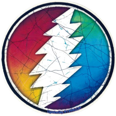 Grateful Dead Rainbow Lightning Bolt Bumper Sticker Decal Peace