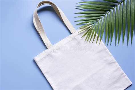 white tote bag canvas fabric cloth shopping sack mockup  copy space stock photo image