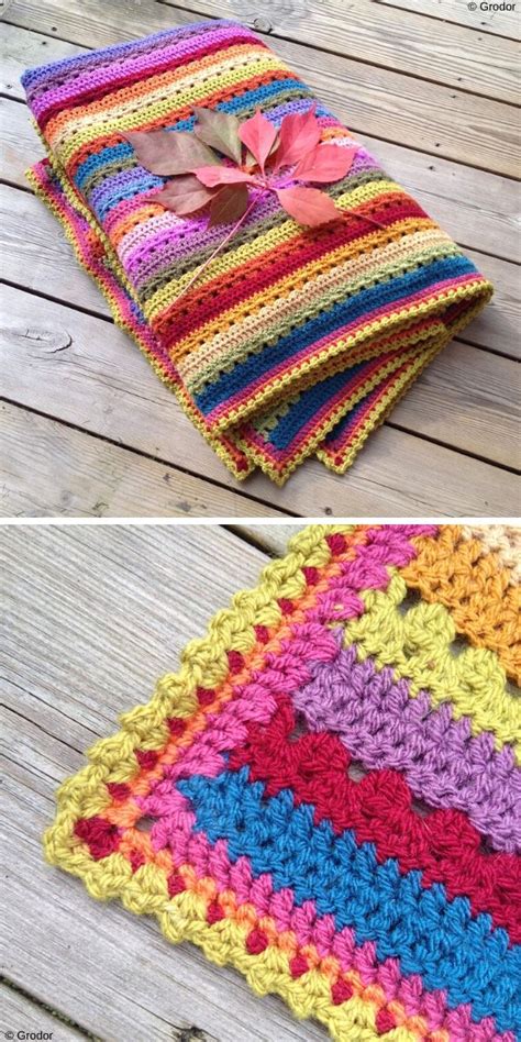 Cosy Stripe Crochet Blanket Ideas 1001 Patterns