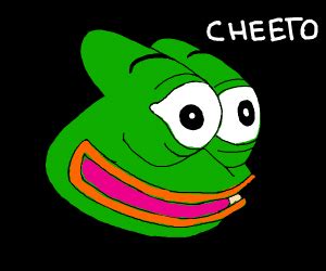 Pepega is an act out that is motivated by the representation of pepe the frog; pepega - Drawception