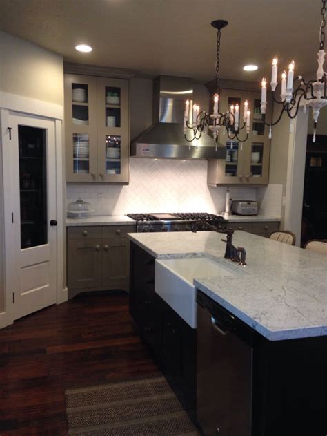 My Kitchen Carrera Marble Counters With A White Porcelain Farmhouse