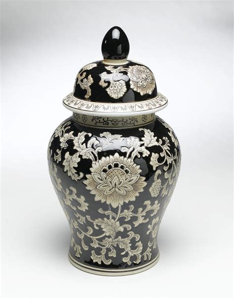 Aa Importing 59757 18 Inch Black And Cream Ginger Jar