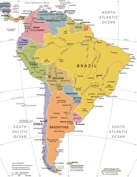Map Of South America Political Map Maps Of All Cities And Countries