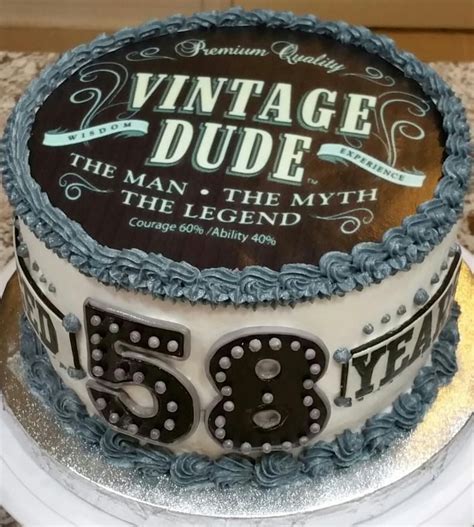 You want it to be instagrammably cute, but not so cute that it breaks your heart when said. "Vintage Dude" Birthday Cake | http://www.cake-decorating ...
