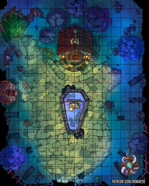 Dnd Basement Battle Map The Tranquil Church Fantasy Map Dungeon