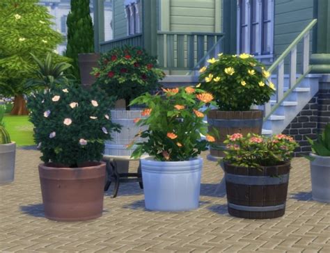 Modular Flower Shrubs Pot By Plasticbox At Mod The Sims Sims 4 Updates