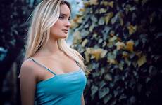 blonde hair wallpaper long cleavage model women girl straight brown woman beauty blue adriano supermodel shoulders bare fashion blond dress