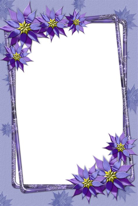 Purple Flower Transparent Frame Flower Boarders Flower Border Png