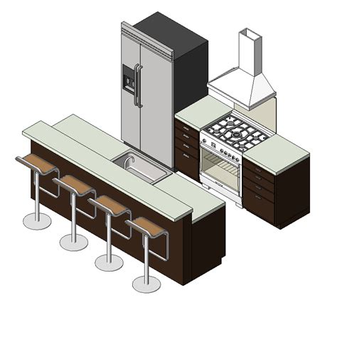 Gracias a nuestra fabricación a medida podemos brindarte un servicio en donde. Pequeño diseño de cocina Revit family - CADblocksfree -CAD ...