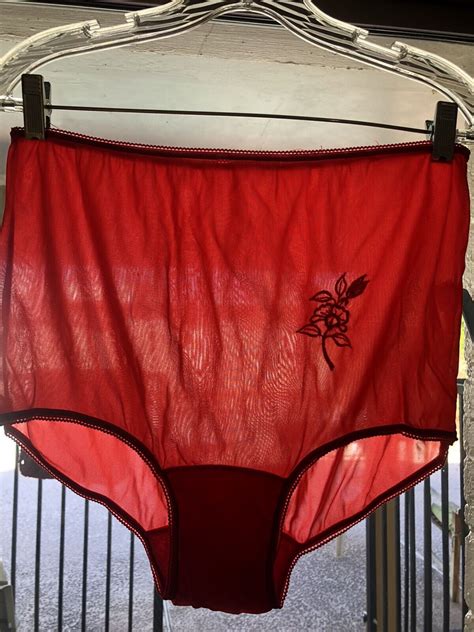 Vintage Panties Red Granny Gem