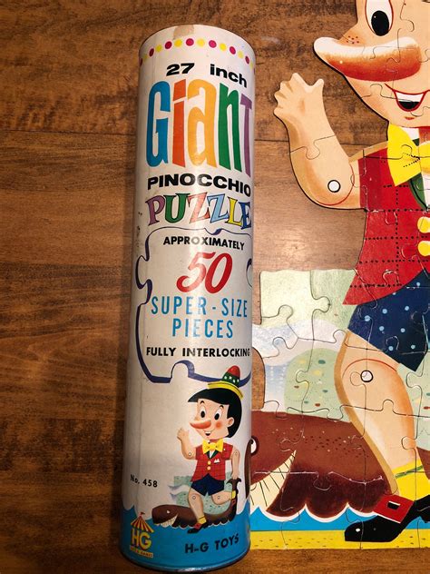 Vintage 27 Inch Giant Pinocchio Puzzle 50 Piece Super Sized Etsy