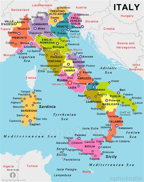 Italia Harta Gjeografike E Italisë Shqipëria Express