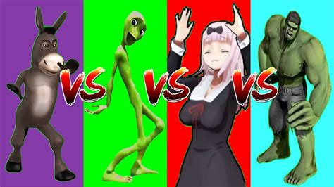 Color Dance Challenge Alien Dancing Dame Tu Cosita Vs Donkey Vs Chika Fujiwara Vs Hulk